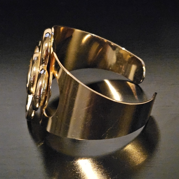 Vintage Dior Bracelet 1973 Christian Dior Floral Statement Cuff Bracelet Germany - Picture 11 of 16